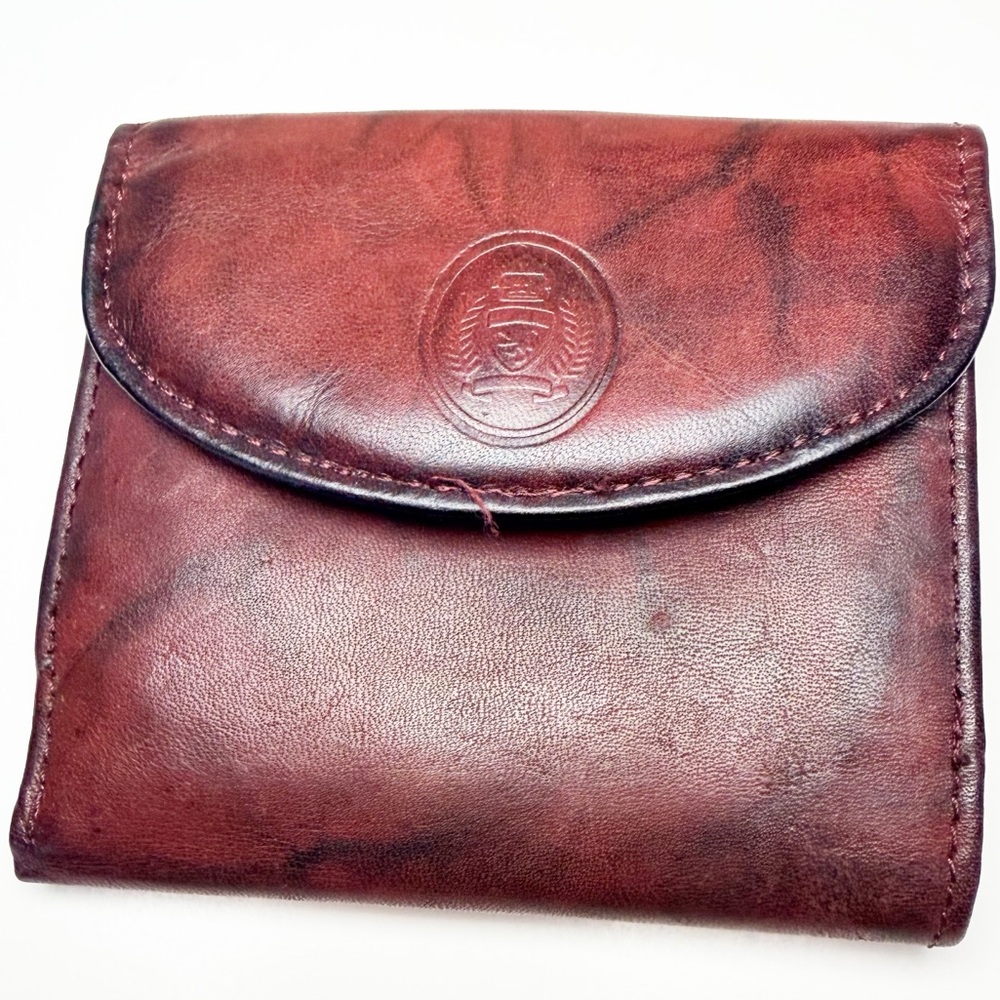 Vintage Mundi Burgundy Leather Wallet with Change Pouch